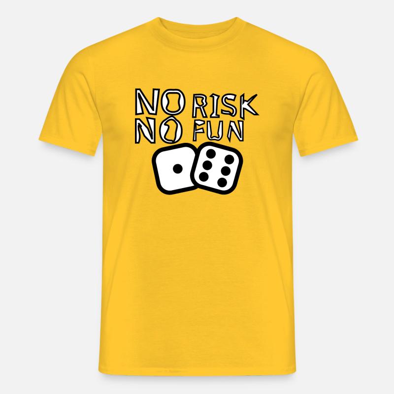 NO RISK NO FUN - Männer T-Shirt - Gelb