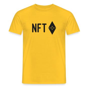 NFT Ethereum - Men's T-Shirt - yellow - Front - AI Model Male 178 dark (178cm)