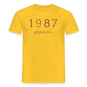 grand cru 1987 - T-shirt homme - jaune - Devant - AI Model Male 178 dark (178cm)