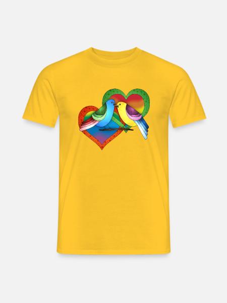 Vögel - Männer T-Shirt - Gelb