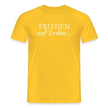 Frieden auf Erden - Männer T-Shirt - Gelb - Vorne - AI Model Male 178 dark (178cm)