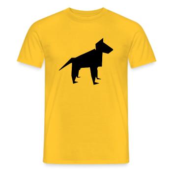 Hund Silhouette Hundebesitzer Geschenk - Männer T-Shirt - Gelb - Vorne - AI Model Male 178 dark (178cm)