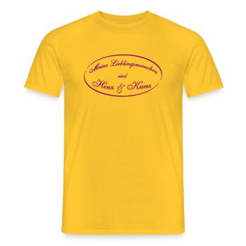Meine Lieblingsmenschen Hinz und Kunz - Männer T-Shirt - Gelb - Vorne - AI Model Male 178 dark (178cm)