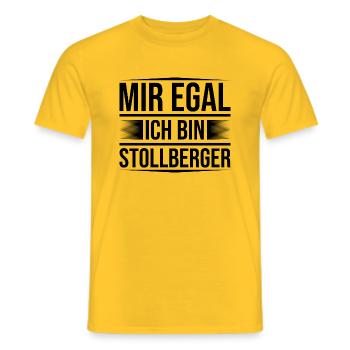 Stollberg mir egal - Männer T-Shirt - Gelb - Vorne - AI Model Male 178 dark (178cm)