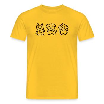 Angry Doggies - Men's T-Shirt - yellow - Front - AI Model Male 178 dark (178cm)