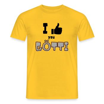 I like you Götti - Men's T-Shirt - yellow - Front - AI Model Male 178 dark (178cm)