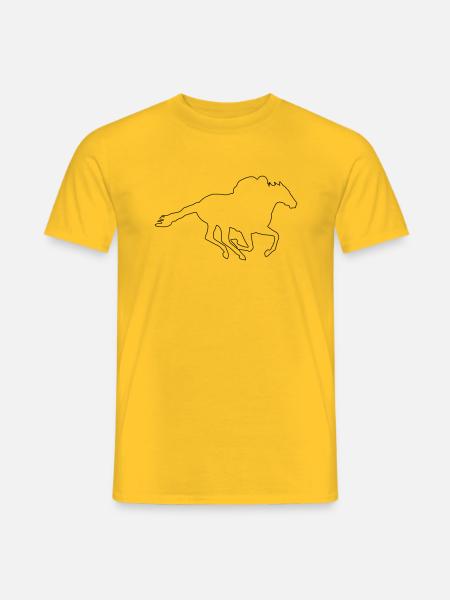 Horse Galloper Race Minimalistische Galop Ruiter - Heren T-shirt - geel