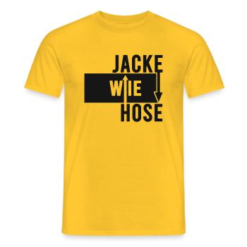 Jacke wie Hose Lustige Sprüche Humor - Männer T-Shirt - Gelb - Vorne - AI Model Male 178 dark (178cm)