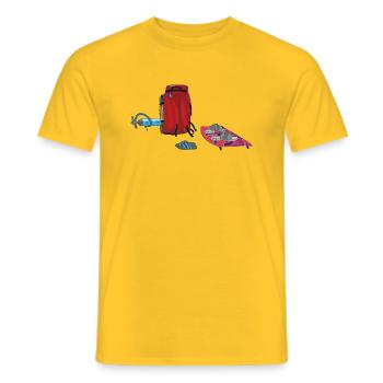 Kiteausrüstung - Männer T-Shirt - Gelb - Vorne - AI Model Male 178 dark (178cm)