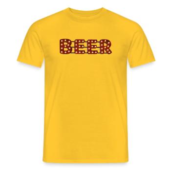 beer - T-shirt homme - jaune - Devant - AI Model Male 178 dark (178cm)