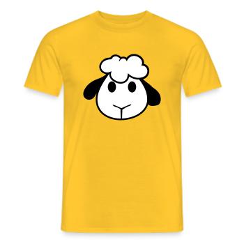 Mouton Visage Tête Mignon Mignon Agneau Cool Bande dessinée - T-shirt homme - jaune - Devant - AI Model Male 178 dark (178cm)