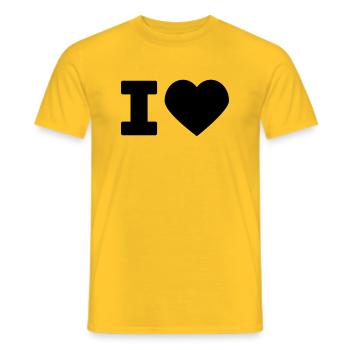 i love - Männer T-Shirt - Gelb - Vorne - AI Model Male 178 dark (178cm)