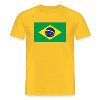 Drapeau du Brésil - T-shirt homme - jaune - Devant - AI Model Male 178 dark (178cm)