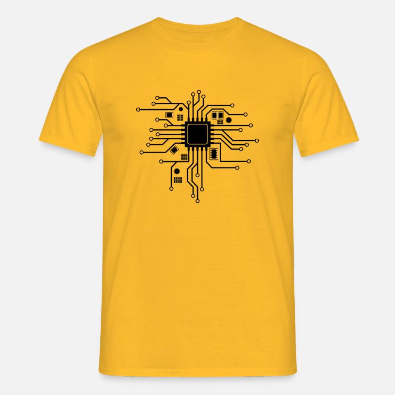 Heart Chip Processor PC - Men's T-Shirt - yellow