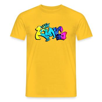 Graffiti-Stil Splash Hip Hop Farben Maler König - Männer T-Shirt - Gelb - Vorne - AI Model Male 178 dark (178cm)