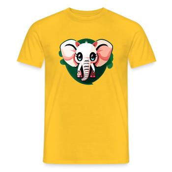 Kleiner Elefant Cartoon niedlich Abenteuer 13 - Männer T-Shirt - Gelb - Vorne - AI Model Male 178 dark (178cm)