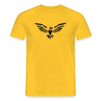 stilisierter Adler, der seine Flügel vorne öffnet - Männer T-Shirt - Gelb - Vorne - AI Model Male 178 dark (178cm)
