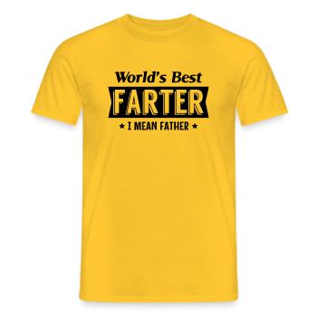 world's best farter i mean Father - T-skjorte herre - gul - Foran - AI Model Male 178 dark (178cm)