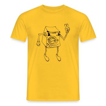 Washing machine - Men's T-Shirt - yellow - Front - AI Model Male 178 dark (178cm)