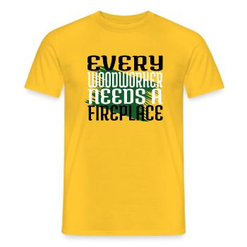 drôle de marteau-piqueur syndical charpentier arboriculteur - T-shirt homme - jaune - Devant - AI Model Male 178 dark (178cm)
