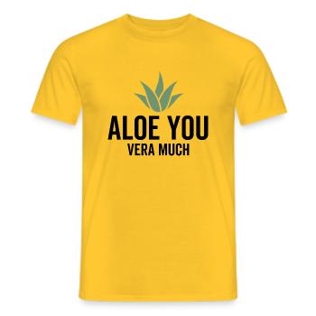 Aloe You Vera Much - Men's T-Shirt - yellow - Front - AI Model Male 178 dark (178cm)