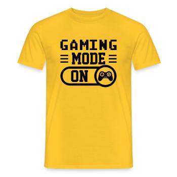 GAMING MODE ON - Männer T-Shirt - Gelb - Vorne - AI Model Male 178 dark (178cm)