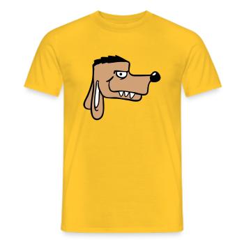 Chien Visage Méchant Dangereux Dents Monstre - T-shirt homme - jaune - Devant - AI Model Male 178 dark (178cm)