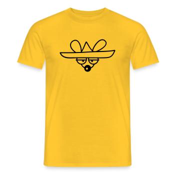 Souris Grand Chapeau Sombrero Triste Fatigué Ennuyé - T-shirt homme - jaune - Devant - AI Model Male 178 dark (178cm)