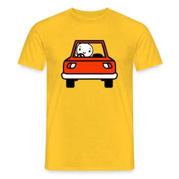 Vogel Auto fahren Autofahrer Führerschein mobil - Männer T-Shirt - Gelb - Vorne - AI Model Male 178 dark (178cm)