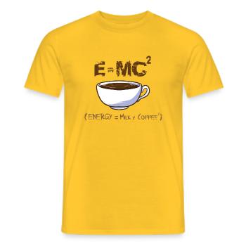 Coffee formula molecule energy - saying caffeine - Men's T-Shirt - yellow - Front - AI Model Male 178 dark (178cm)