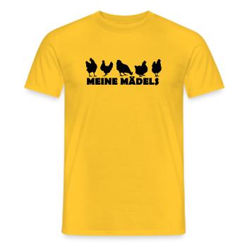 meine mädels hühner huhn - Männer T-Shirt - Gelb - Vorne - AI Model Male 178 dark (178cm)