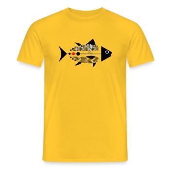Fisch - Männer T-Shirt - Gelb - Vorne - AI Model Male 178 dark (178cm)