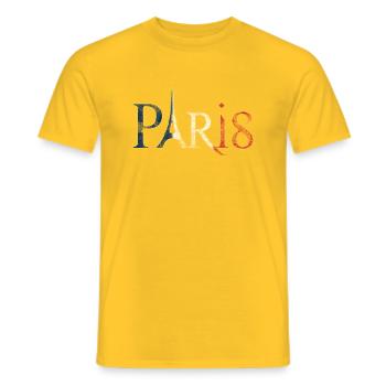 Paris lettering Vintage used look - Men's T-Shirt - yellow - Front - AI Model Male 178 dark (178cm)