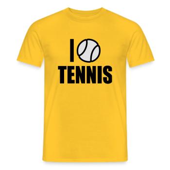 I love Tennis - Männer T-Shirt - Gelb - Vorne - AI Model Male 178 dark (178cm)