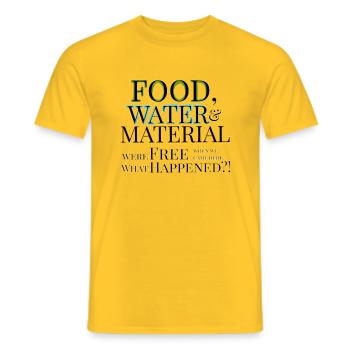 What happened? - Männer T-Shirt - Gelb - Vorne - AI Model Male 178 dark (178cm)