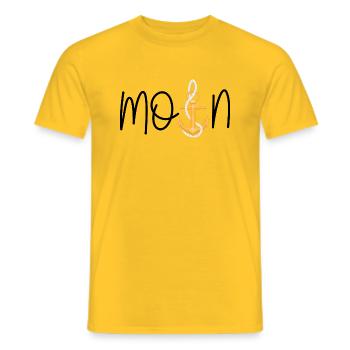 Moin mit Anker - Meerliebe, Nordsee Ostsee Fans - Männer T-Shirt - Gelb - Vorne - AI Model Male 178 dark (178cm)