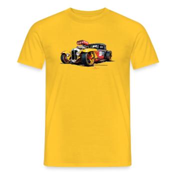 AMERICAN CAR HOT ROAD - Men's T-Shirt - yellow - Front - AI Model Male 178 dark (178cm)