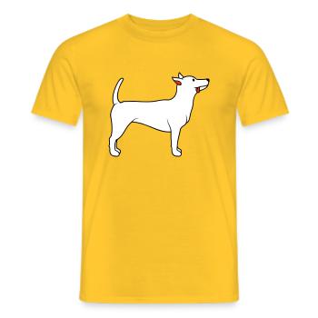 Cher chien tire la langue joyeusement - T-shirt homme - jaune - Devant - AI Model Male 178 dark (178cm)