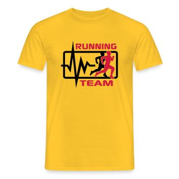 Running Team - Men's T-Shirt - yellow - Front - AI Model Male 178 dark (178cm)
