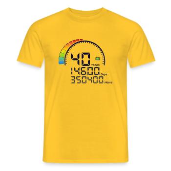 40 Jahre Geburtstagszähler days hours schnell - Männer T-Shirt - Gelb - Vorne - AI Model Male 178 dark (178cm)