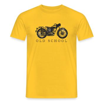 Moto vintage - T-shirt homme - jaune - Devant - AI Model Male 178 dark (178cm)
