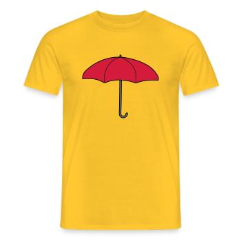 Red Umbrella Design - Men's T-Shirt - yellow - Front - AI Model Male 178 dark (178cm)