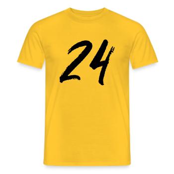 24 - Männer T-Shirt - Gelb - Vorne - AI Model Male 178 dark (178cm)