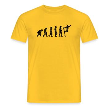Skifahrer Evolution Skifahren Wintersport Ski - Männer T-Shirt - Gelb - Vorne - AI Model Male 178 dark (178cm)