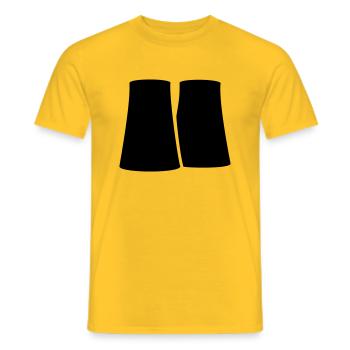 Nuclear plant (1c) - Men's T-Shirt - yellow - Front - AI Model Male 178 dark (178cm)