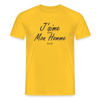J'aime quand mon homme bricole - T-shirt homme - jaune - Devant - AI Model Male 178 dark (178cm)