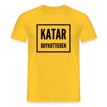WM Katar - Männer T-Shirt - Gelb - Vorne - AI Model Male 178 dark (178cm)