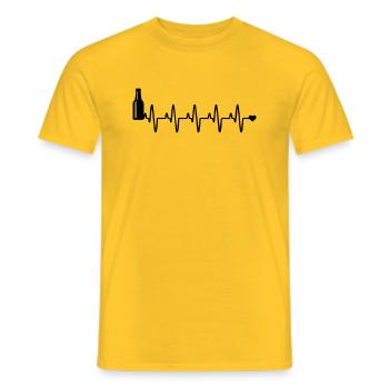 L’amour de la bière - T-shirt homme - jaune - Devant - AI Model Male 178 dark (178cm)