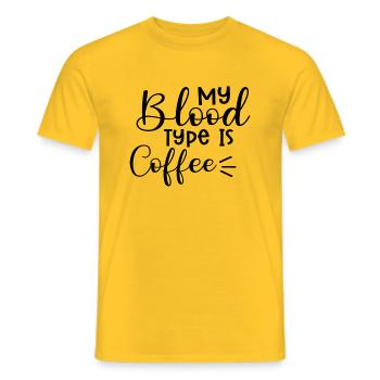 My Blood Type Is Coffee - Men's T-Shirt - yellow - Front - AI Model Male 178 dark (178cm)