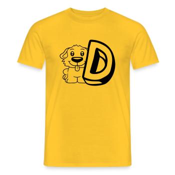 Chien D Lettre Chien Assis Petit Chien Mignon - T-shirt homme - jaune - Devant - AI Model Male 178 dark (178cm)